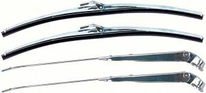 Classic Industries - Windshield Wiper Arms/Blades Kit, Stainless (Pair), 69-72 Blazer