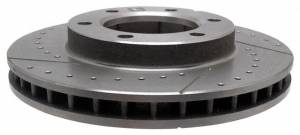Motown Automotive - Front Performance Brake Rotor, Cross Drilled & Slotted, LH, 4wd, 71-91 Blazer - Image 2