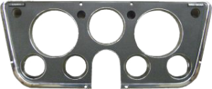 Dash Bezel, 7 Hole w/Factory Gauges, Black/Chrome, 69-72 Blazer