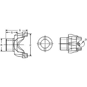 NP 205 Front 10 Spline 1310 CV Yoke - Image 2