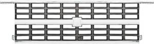 Grill w/o Bow Tie w/Dual Headlamps, Chrome, 89-91 Blazer